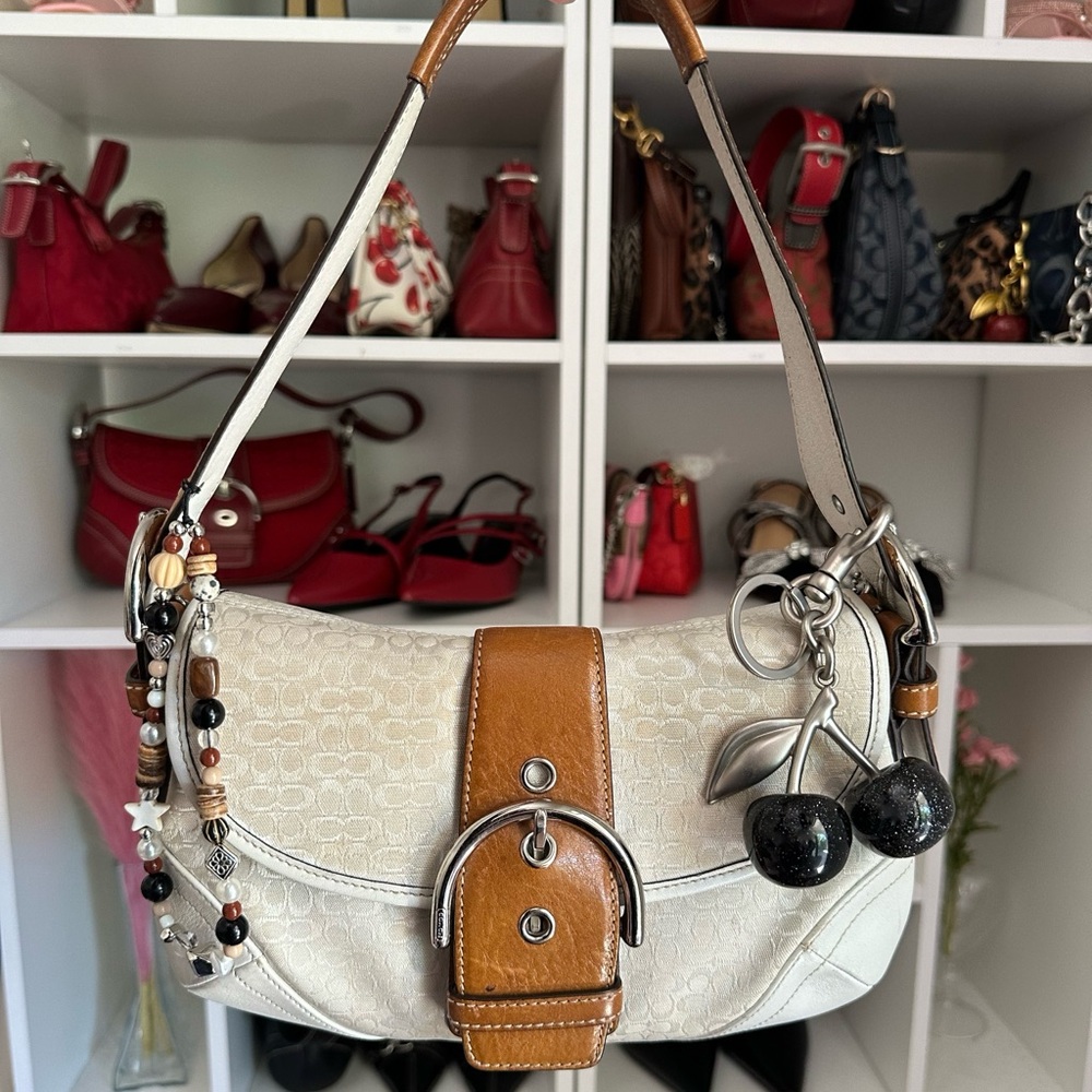 Coach SoHo Flap White/Brown 🤎
